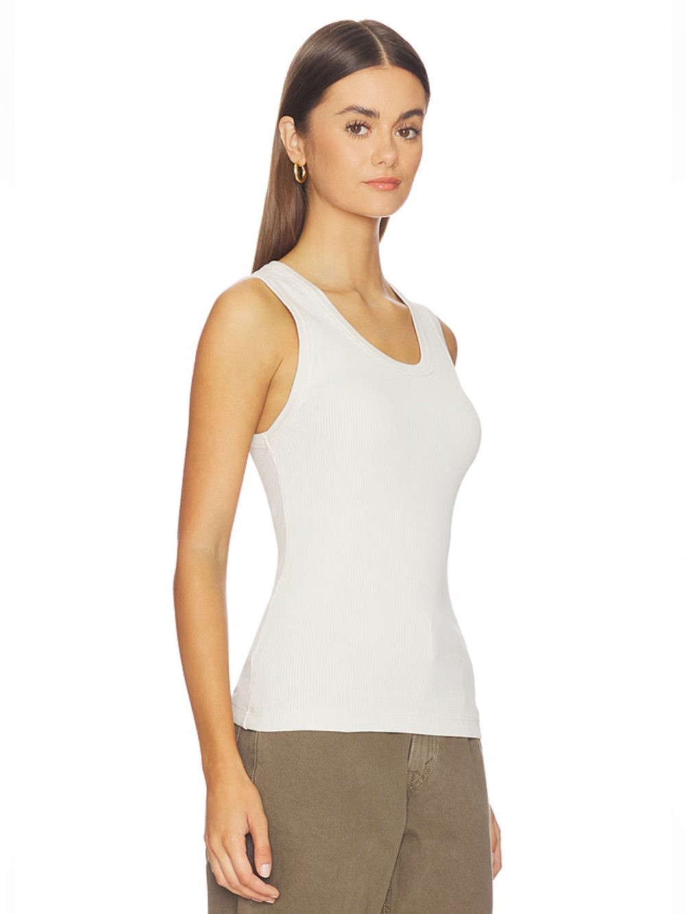 Agolde Poppy Tank Top in Bone - Picture 5 of 8